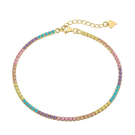 [Luxe Jewelry]Dazzling Colorful Round Cut Daily Bracelet