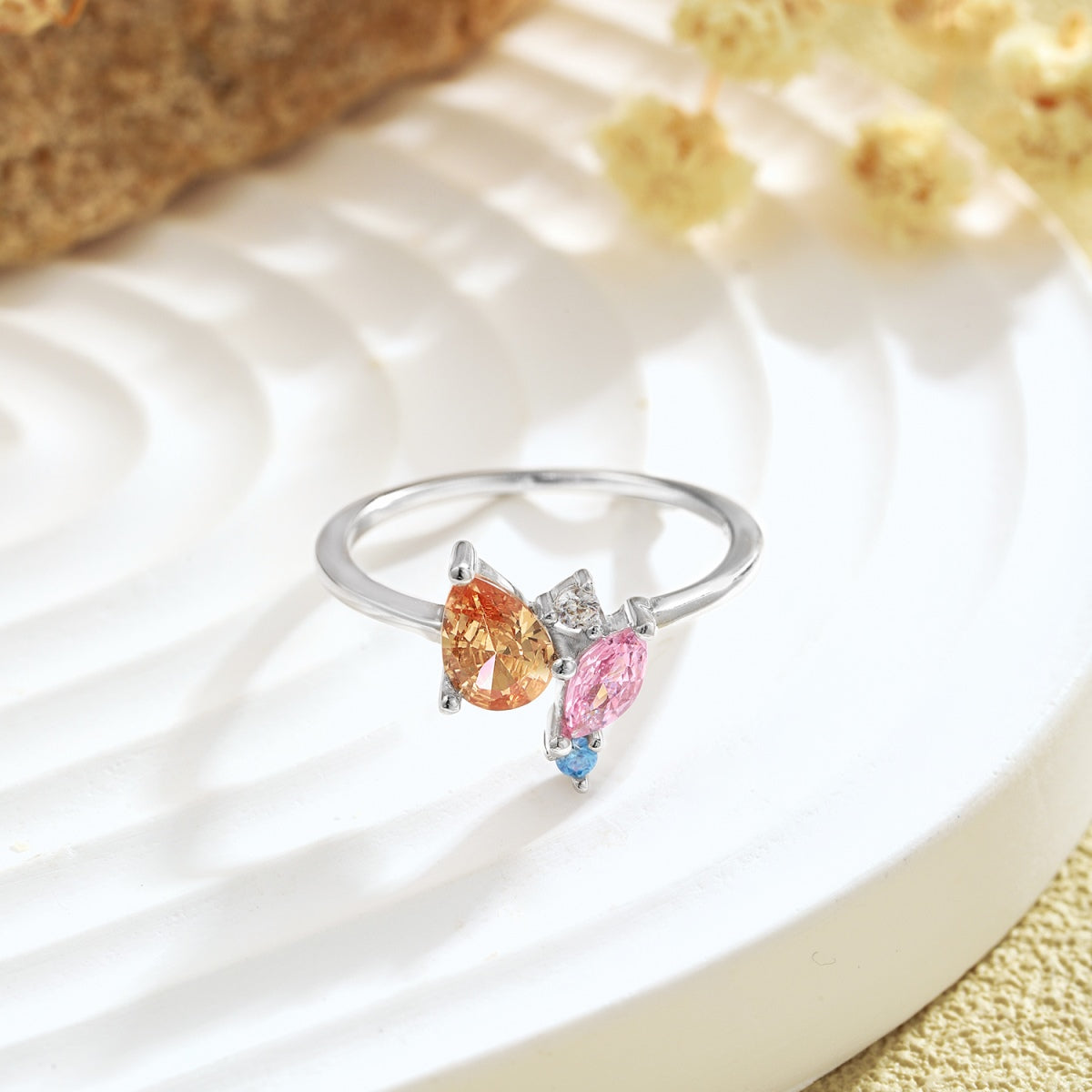 [Luxe Jewelry]Radiant Colorful Multi Cut Daily Ring
