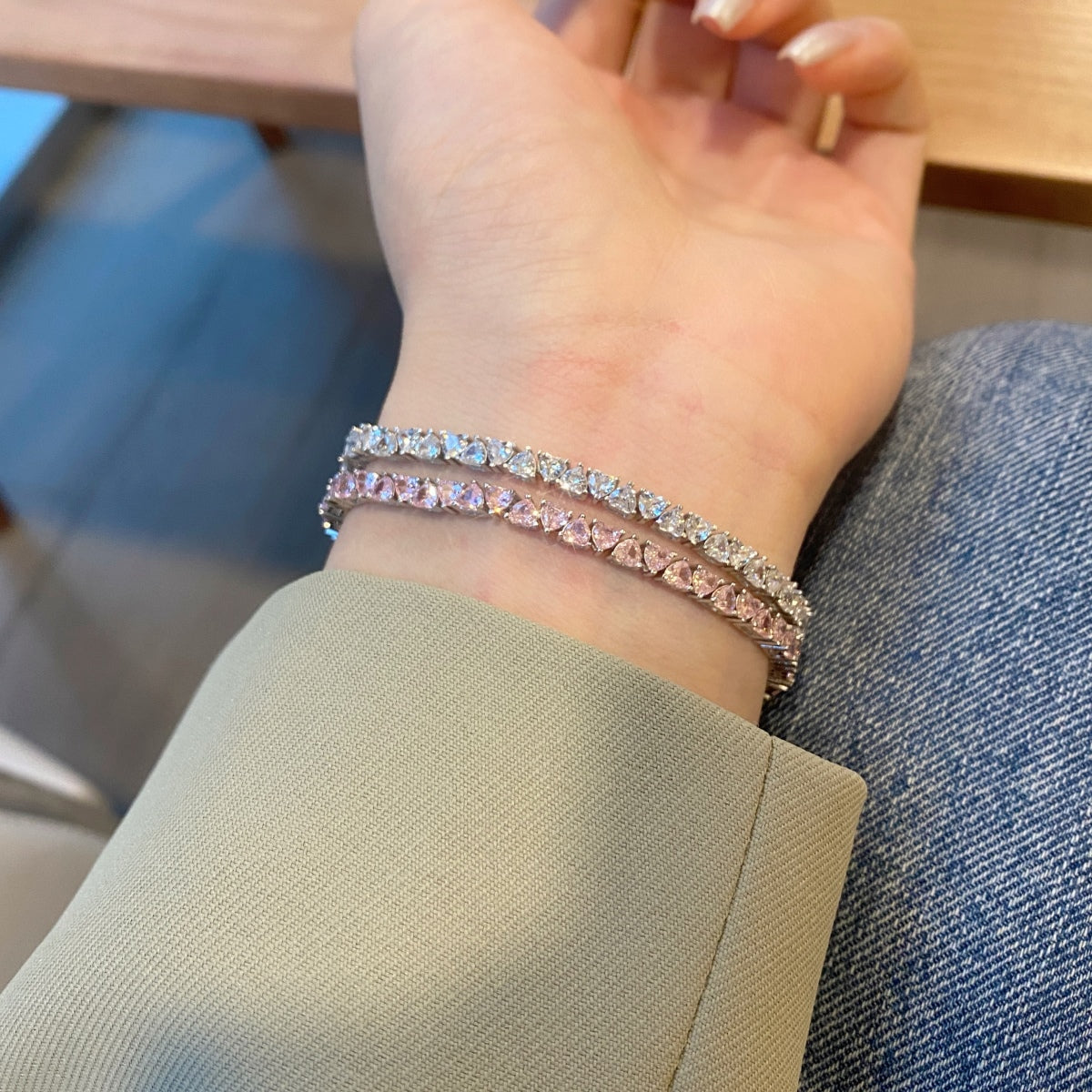 [Luxe Jewelry]Dazzling Romantic Heart Shape Lover Bracelet