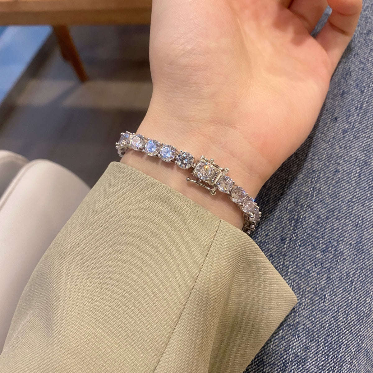 [Luxe Jewelry]0.75 Carat Dazzling Round Cut Wedding Bracelet