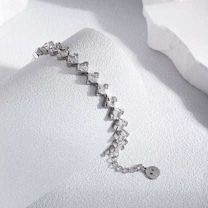 [Luxe Jewelry]0.5 Carat Ornate Princess Cut Daily Bracelet