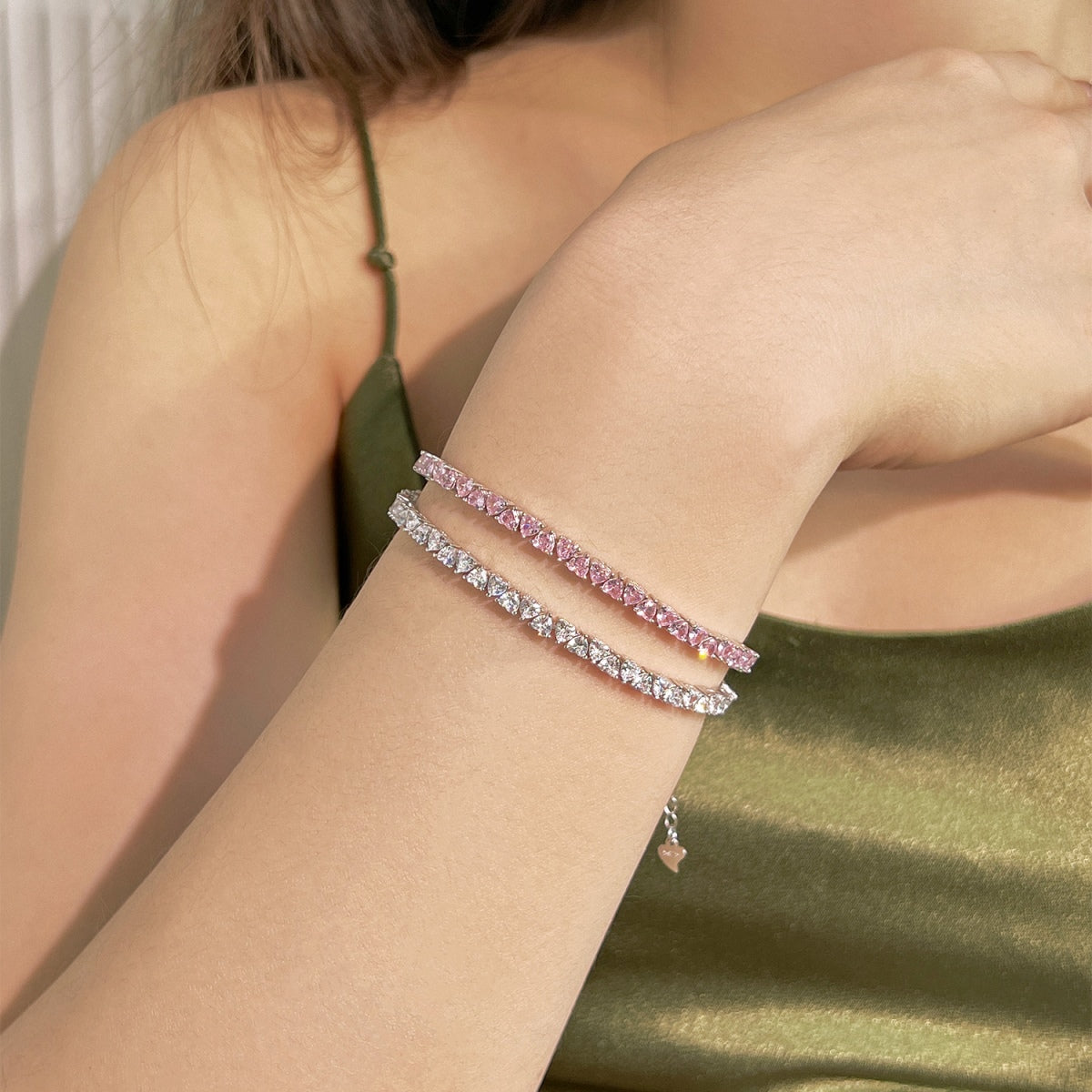 [Luxe Jewelry]Dazzling Romantic Heart Shape Lover Bracelet