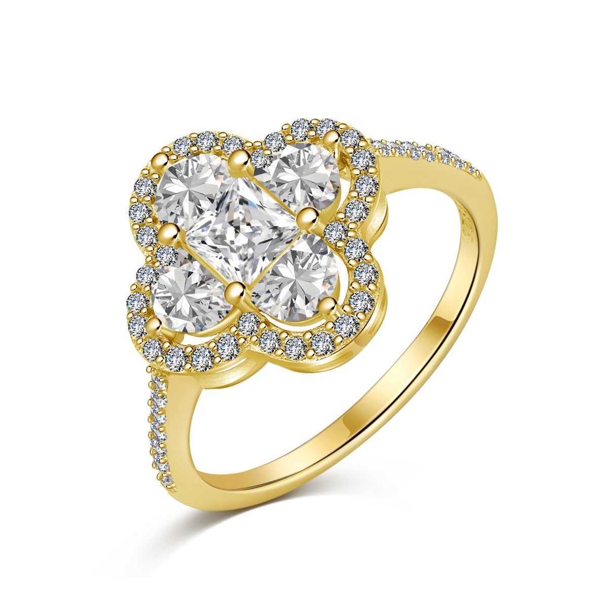 [Luxe Jewelry]Luxurious Eternity Flower Shape Banquet Ring