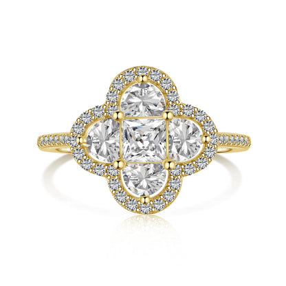 [Luxe Jewelry]Luxurious Eternity Flower Shape Banquet Ring