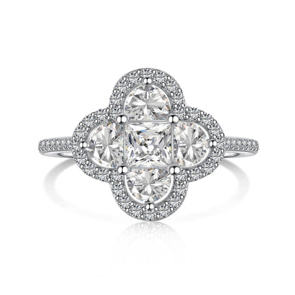 [Luxe Jewelry]Luxurious Eternity Flower Shape Banquet Ring