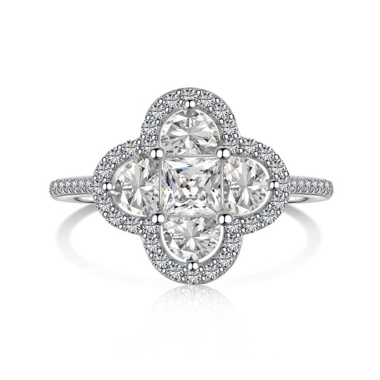 [Luxe Jewelry]Luxurious Eternity Flower Shape Banquet Ring