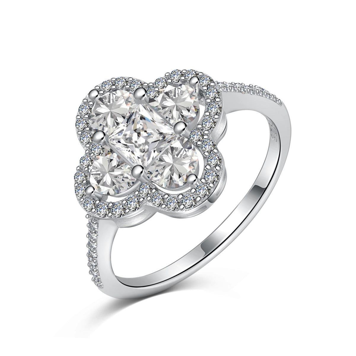 [Luxe Jewelry]Luxurious Eternity Flower Shape Banquet Ring