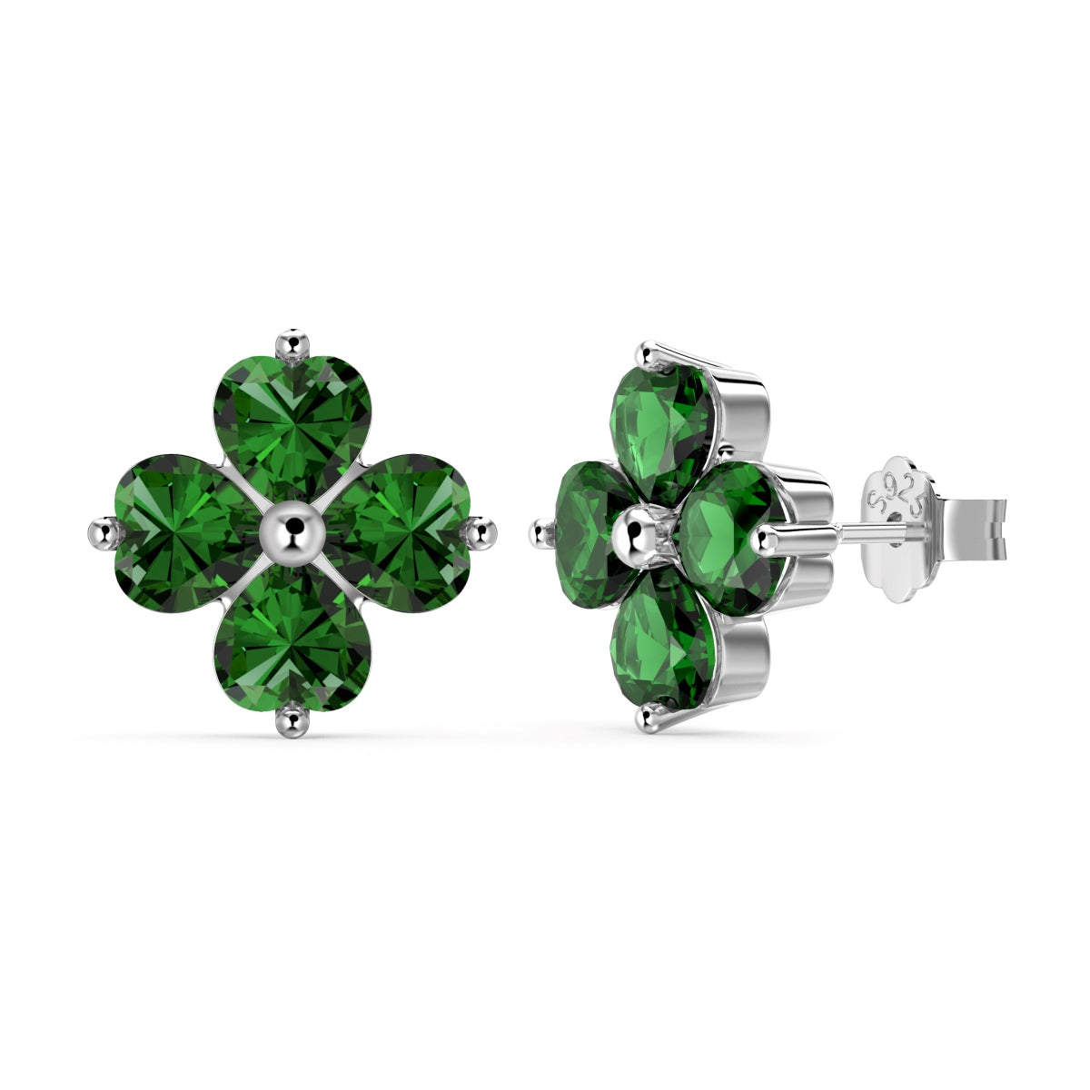 [Luxe Jewelry]Four-Leaf Clover Ball Earrings