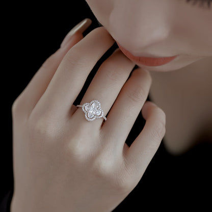 [Luxe Jewelry]Luxurious Eternity Flower Shape Banquet Ring
