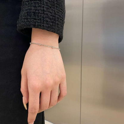 [Luxe Jewelry]Delicate Bead Double Layer Bracelet