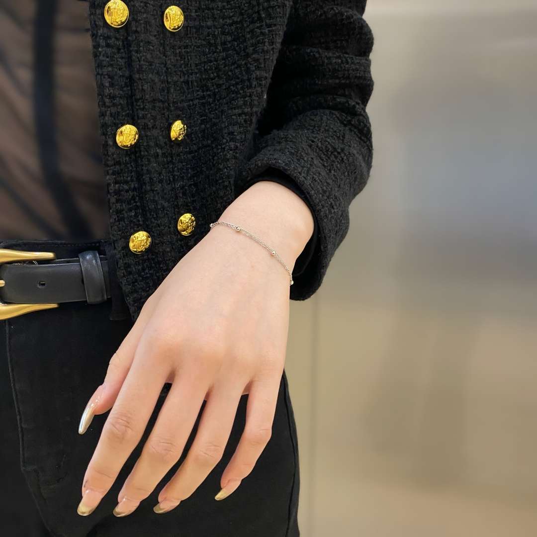 [Luxe Jewelry]Delicate Bead Double Layer Bracelet