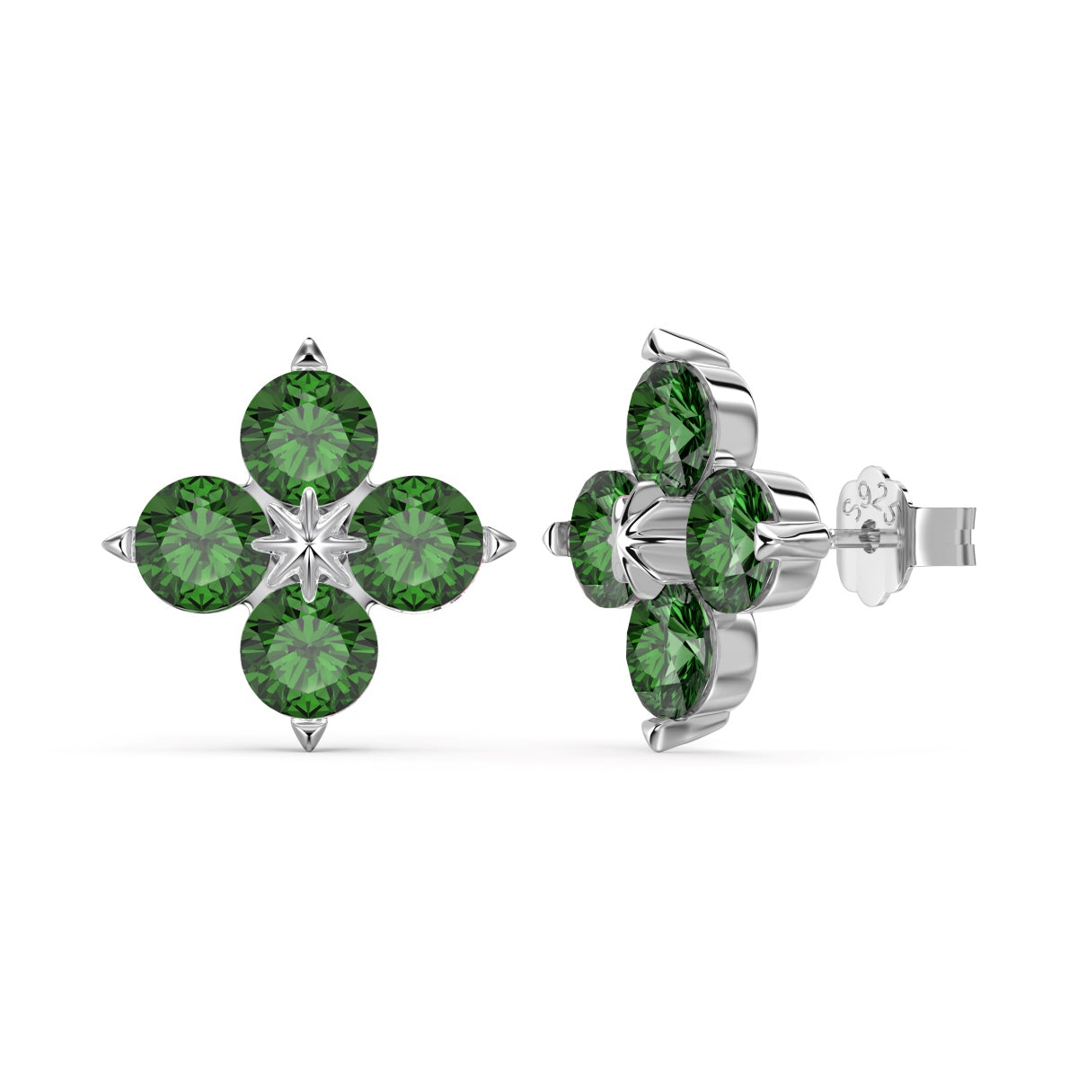 [Luxe Jewelry]Four-Leaf Clover Eight-Pointed Star Earrings