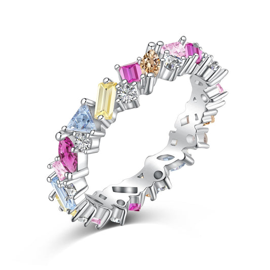 [Luxe Jewelry]Dazzling Polychromatic Multi cut Daily Ring