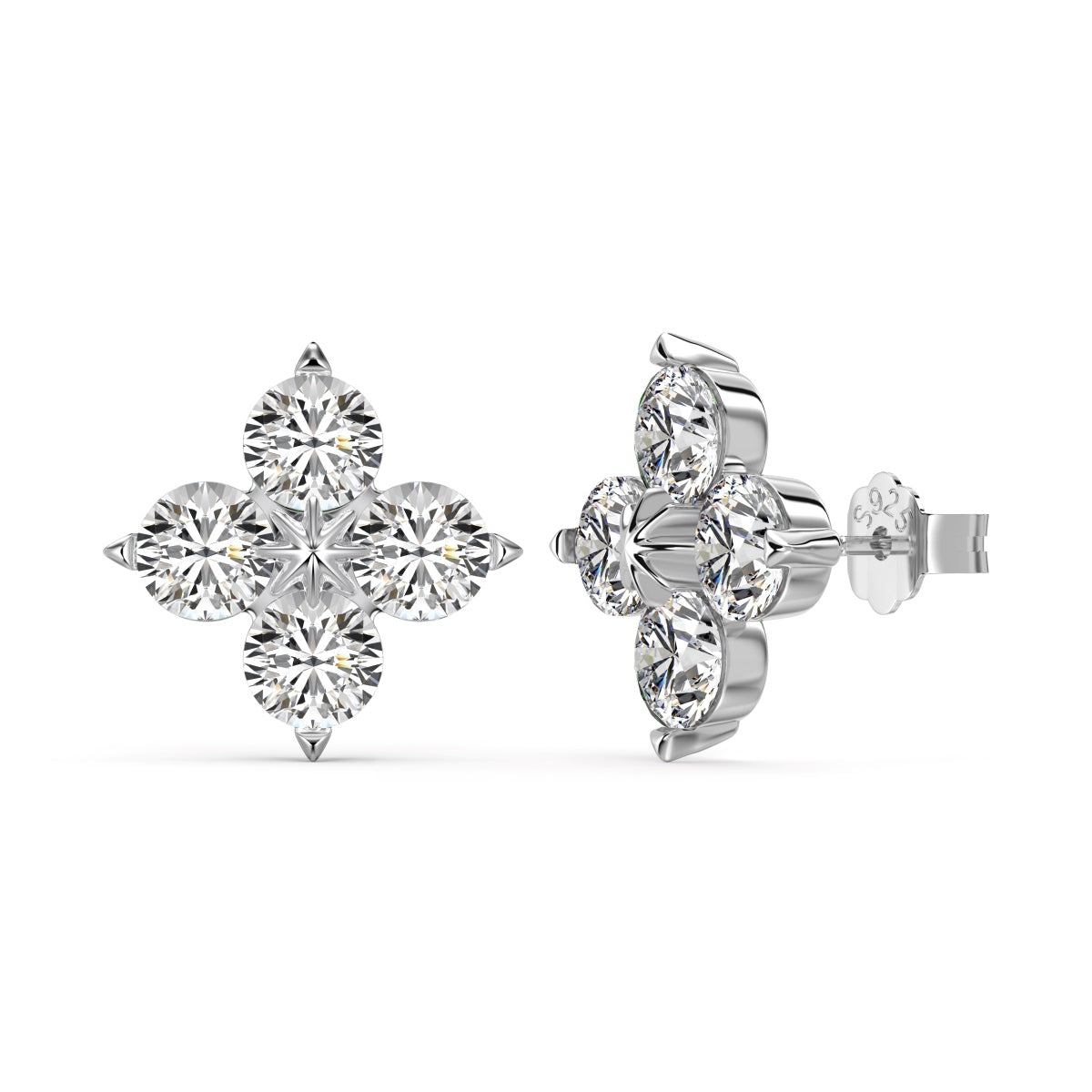 [Luxe Jewelry]Four-Leaf Clover Eight-Pointed Star Earrings