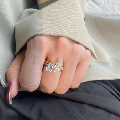 [Luxe Jewelry]2.0 Carat Scintillating Ornate Radiant Cut Party Ring