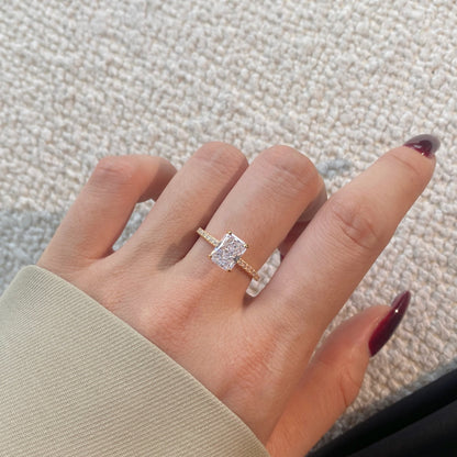 [Luxe Jewelry]2.0 Carat Dazzling Sparkling Radiant Cut Party Ring