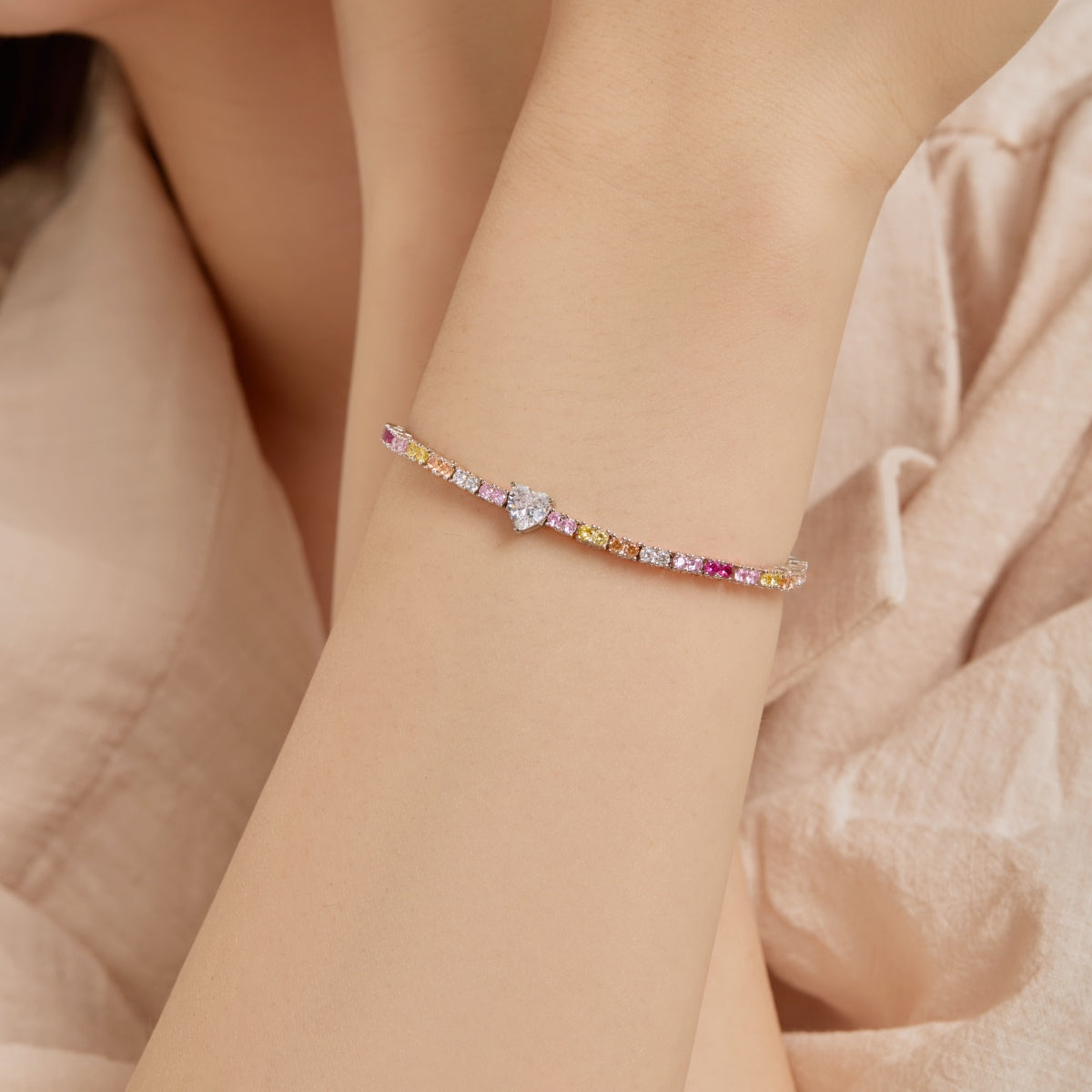[Luxe Jewelry]Delicate Romantic Heart Shape Lover Bracelet