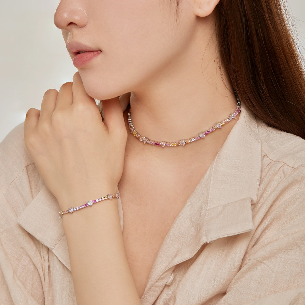 [Luxe Jewelry]Delicate Romantic Heart Shape Lover Bracelet