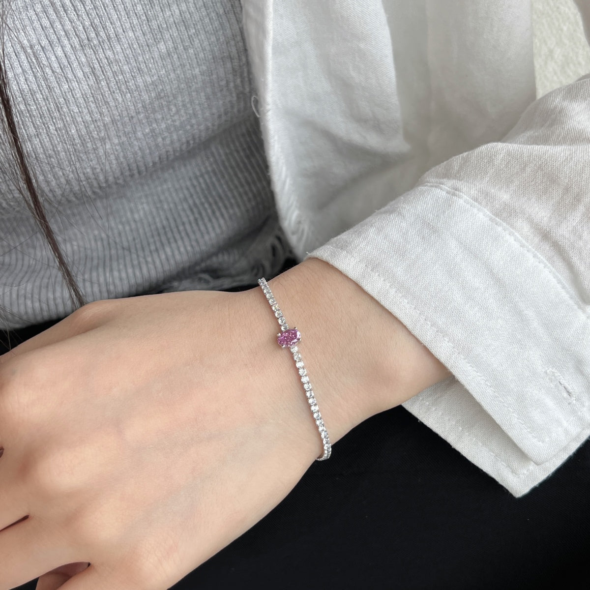 [Luxe Jewelry]0.75 Carat Exquisite Oval Cut Daily Bracelet