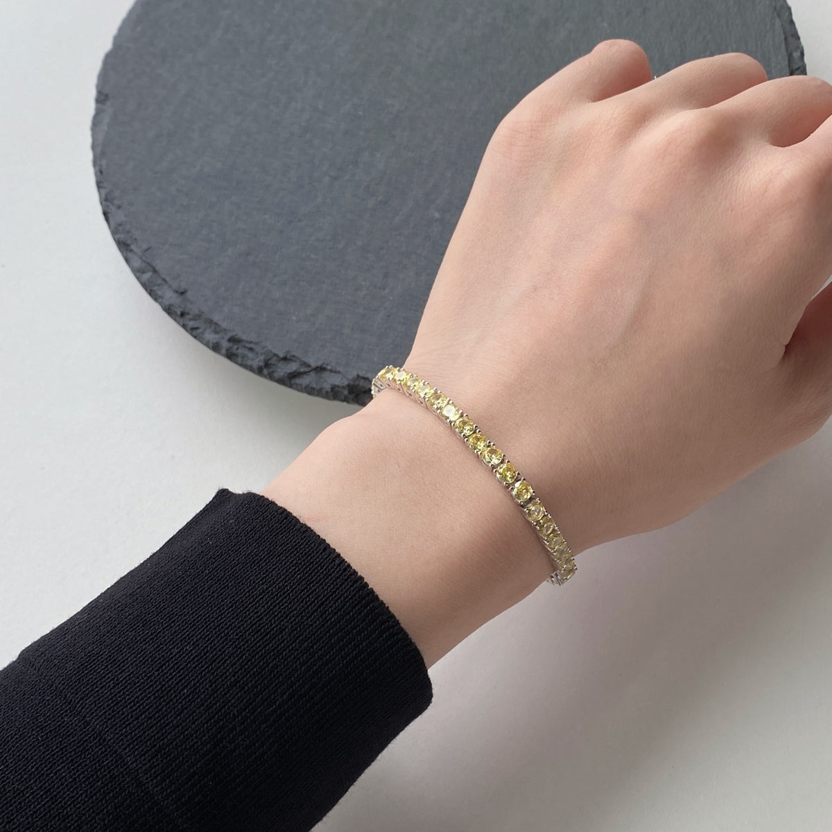 [Luxe Jewelry]Ornate Dazzling Round Cut Tennis Bracelet