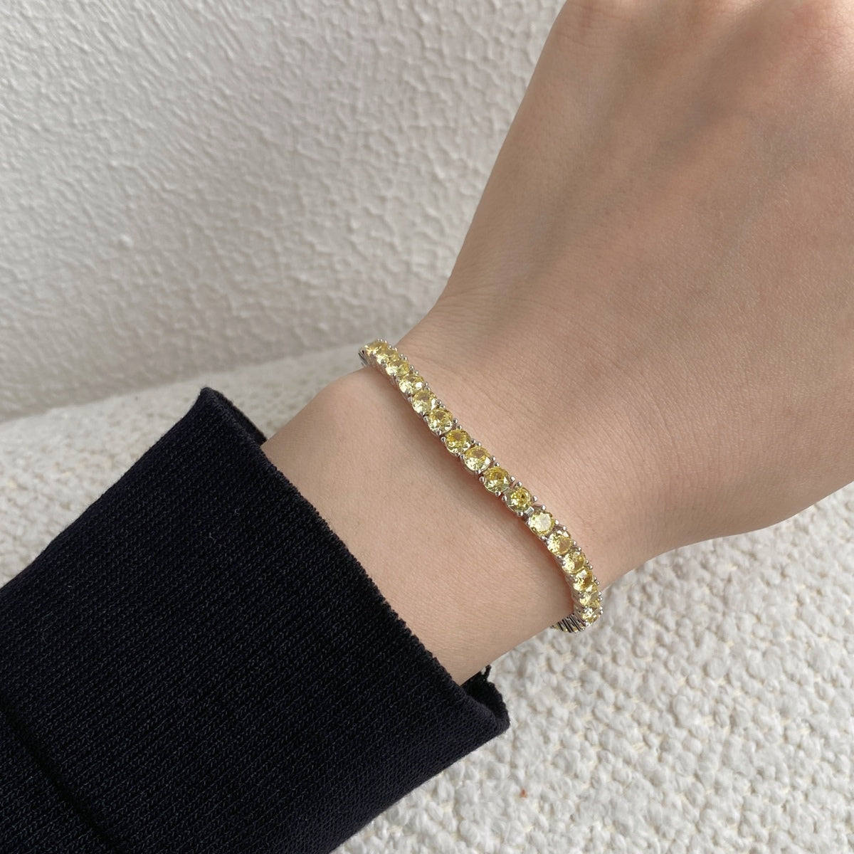 [Luxe Jewelry]Ornate Dazzling Round Cut Tennis Bracelet