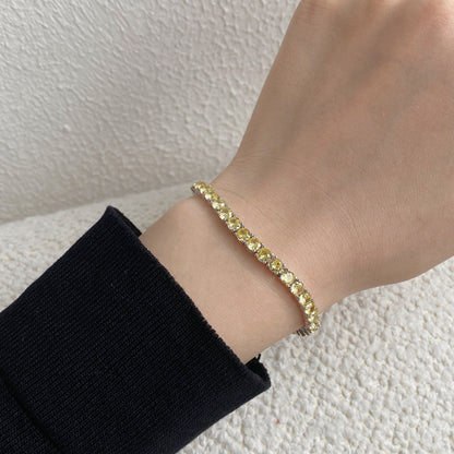 [Luxe Jewelry]Ornate Dazzling Round Cut Tennis Bracelet