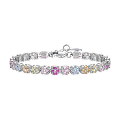 [Luxe Jewelry]Delicate Colorful Emerald Cut Daily Bracelet