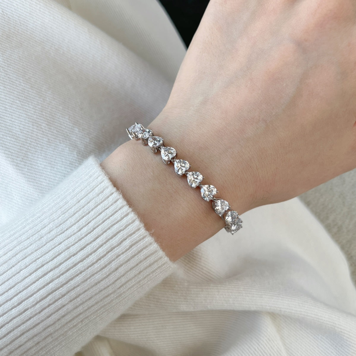 [Luxe Jewelry]0.75 Carat Elegant Romantic Heart Shape Lover Bracelet