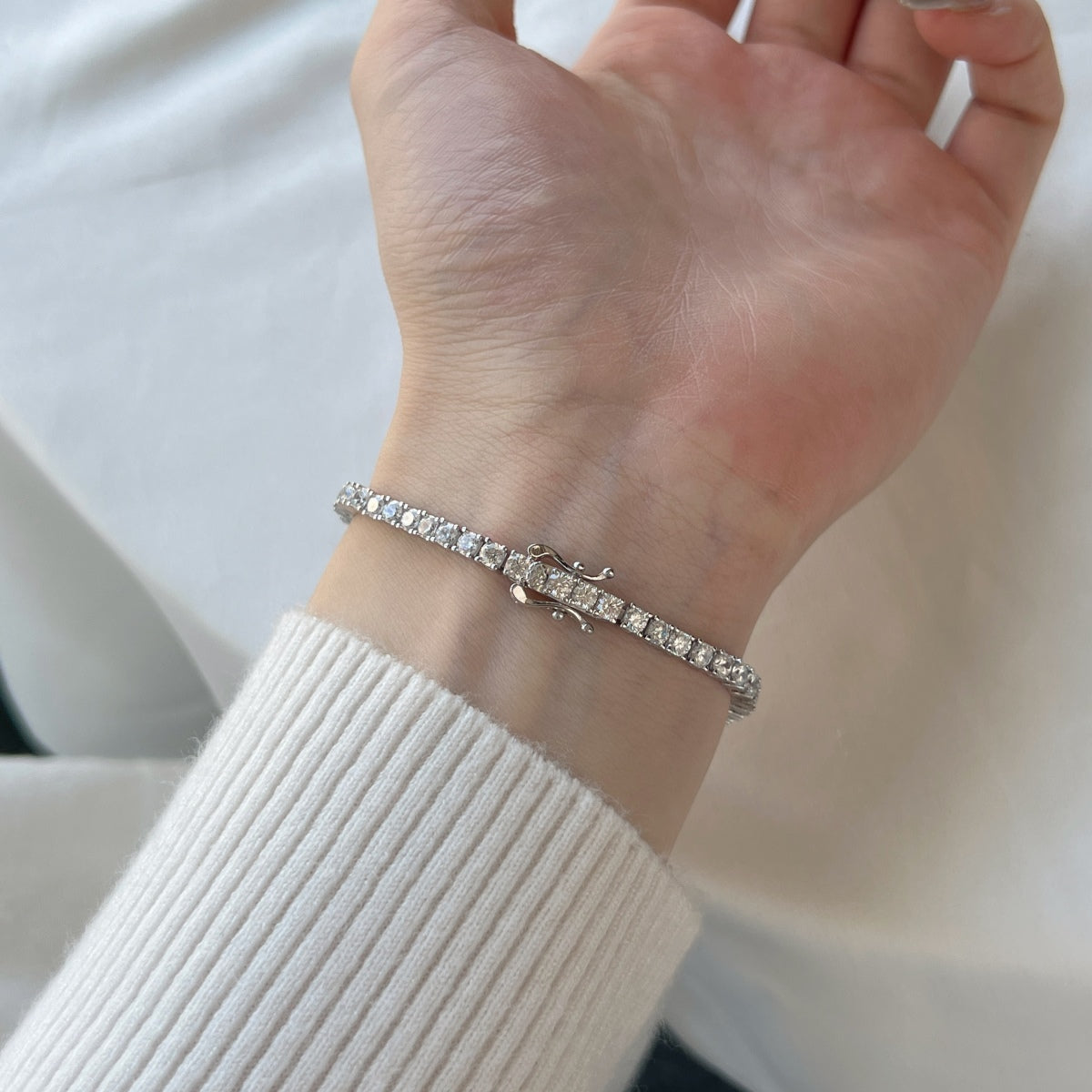[Luxe Jewelry]Dainty Charming Round Cut Tennis Bracelet