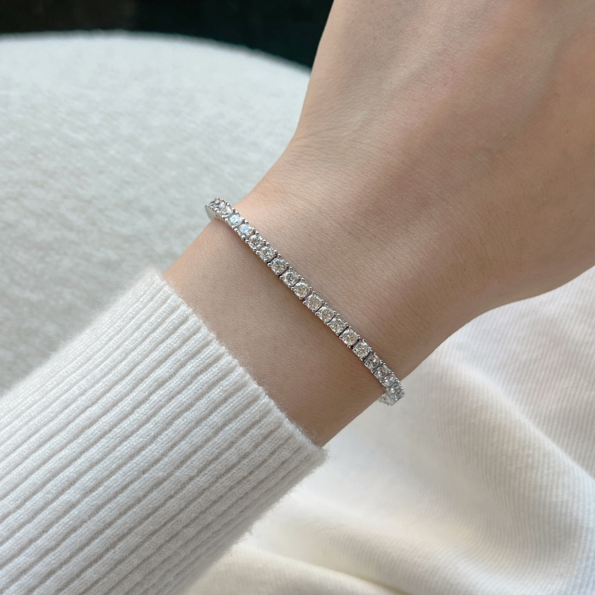 [Luxe Jewelry]Dainty Charming Round Cut Tennis Bracelet