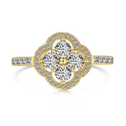 [Luxe Jewelry]Four Leaf Clover Flower Design Ring