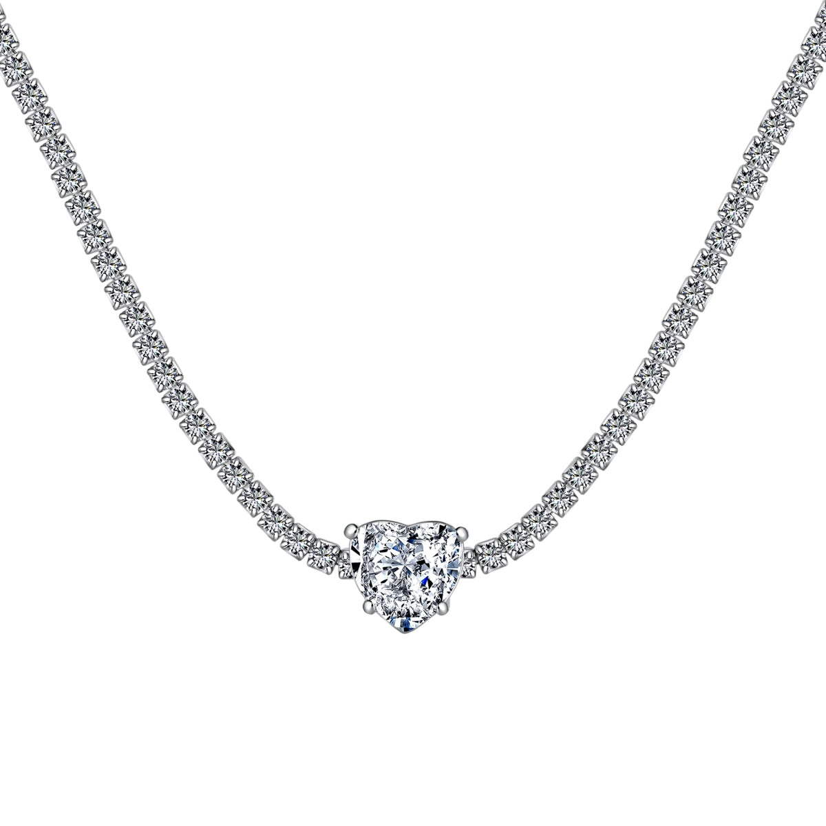 [Luxe Jewelry]2.0 Carat Sparkling Tennis Heart Cut Necklace