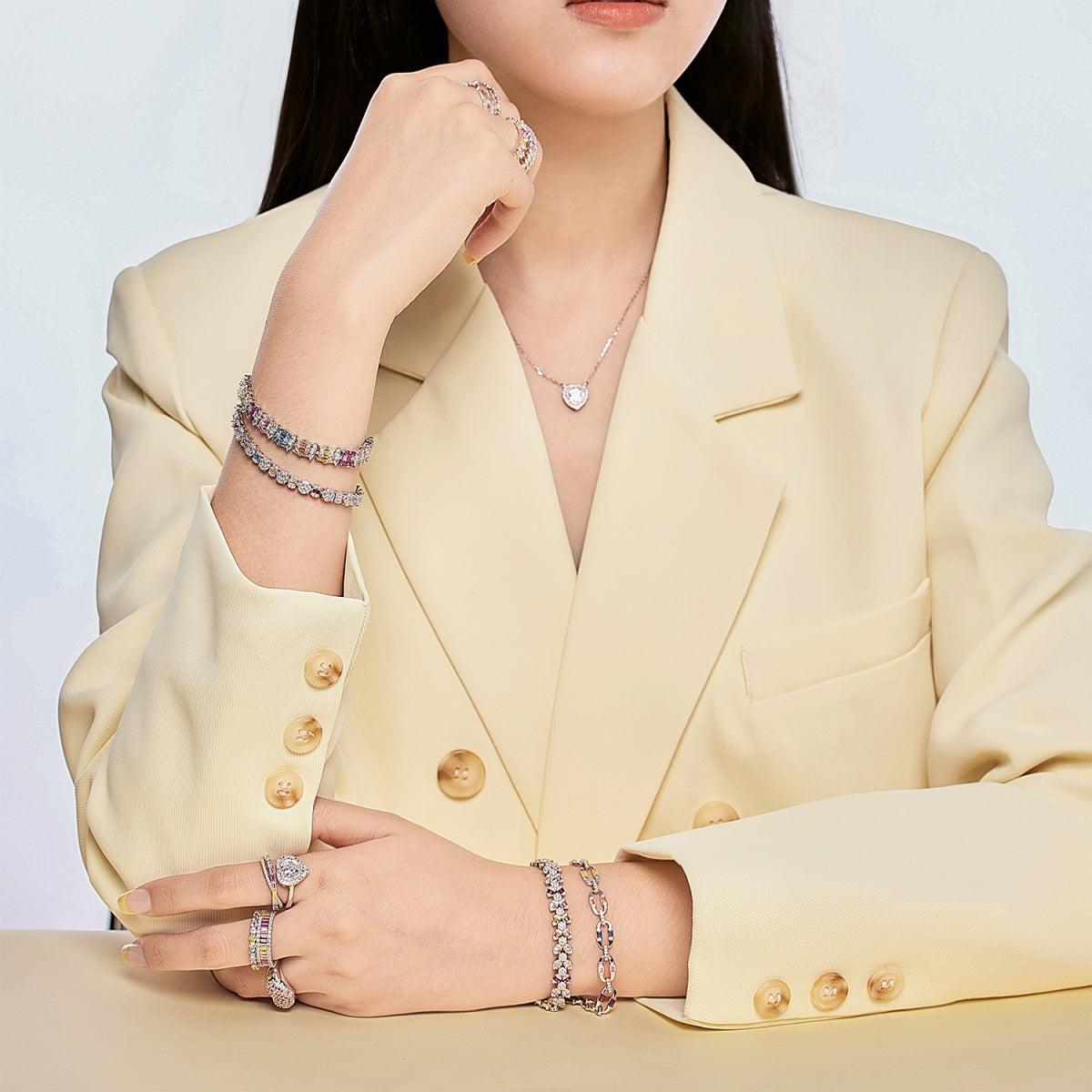 [Luxe Jewelry]Delicate Colorful Multi Cut Party Bracelet