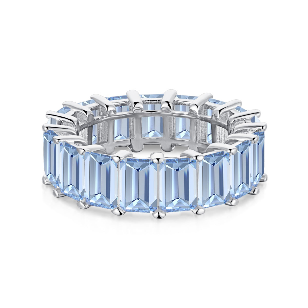 [Luxe Jewelry]0.75 Carat Elegant Emerald Cut Tennis Ring