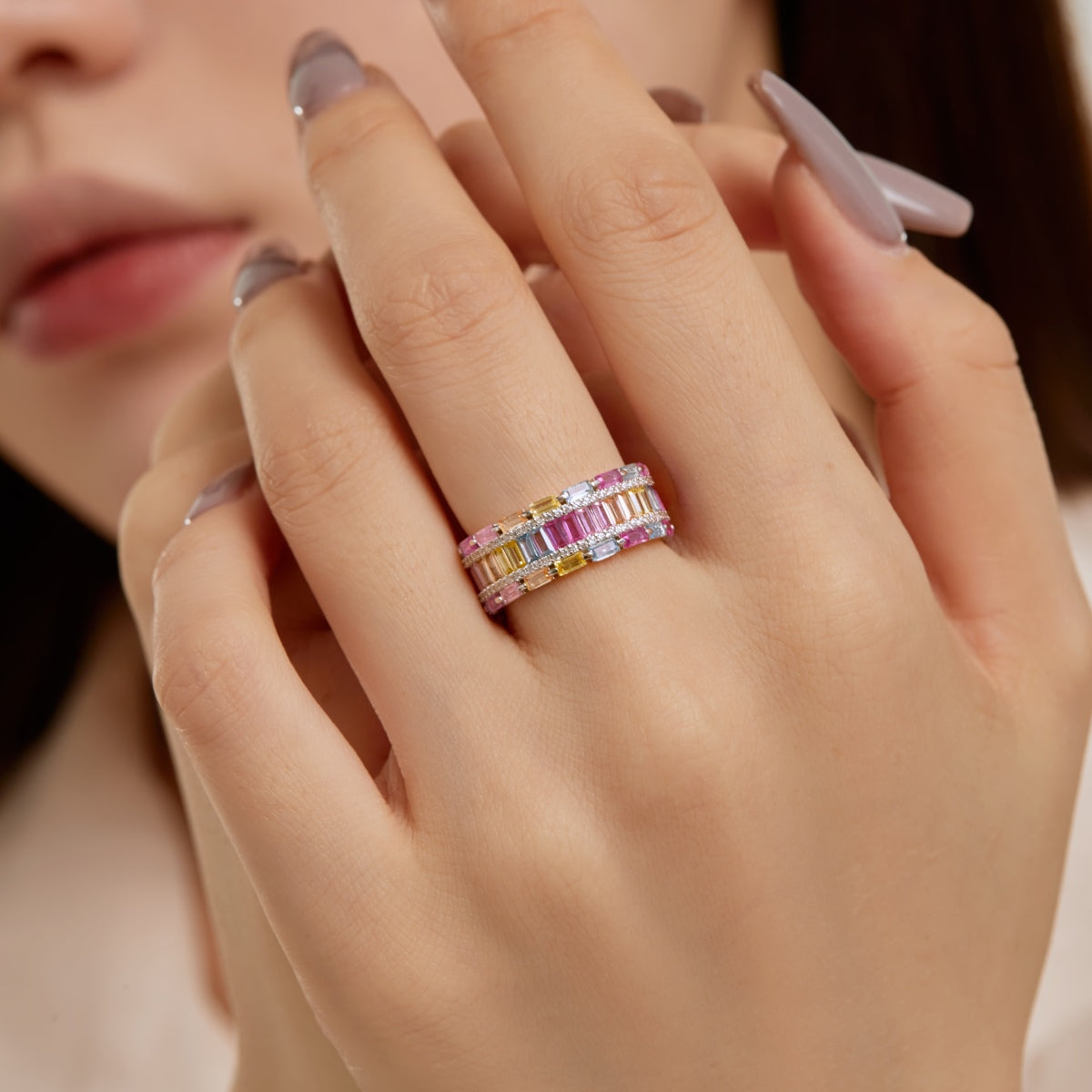 [Luxe Jewelry]Dazzling Colorful Radiant Cut Party Ring