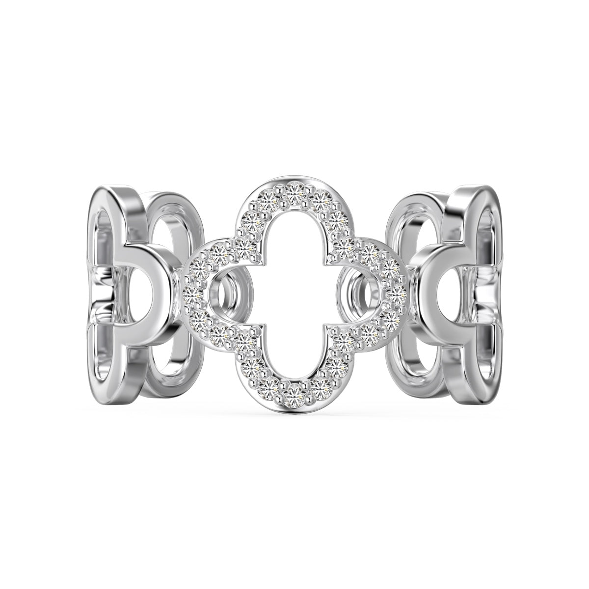 [Bijoux de luxe] Bague creuse en forme de trèfle à quatre feuilles