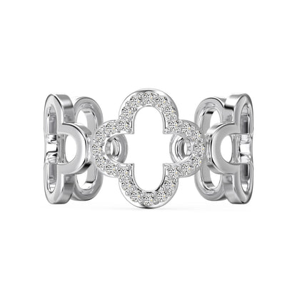 [Bijoux de luxe] Bague creuse en forme de trèfle à quatre feuilles