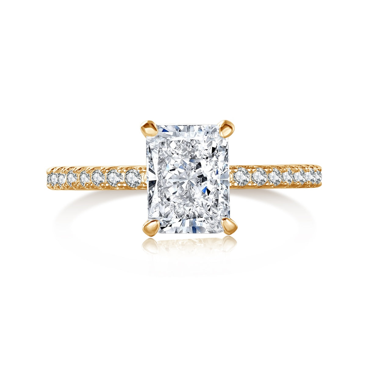 [Luxe Jewelry]2.0 Carat Dazzling Sparkling Radiant Cut Party Ring