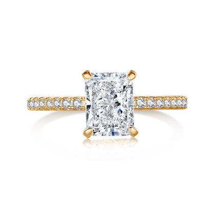 [Luxe Jewelry]2.0 Carat Dazzling Sparkling Radiant Cut Party Ring