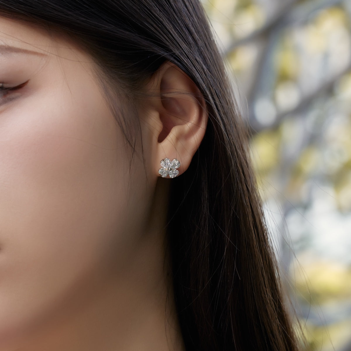 [Luxe Jewelry]Four-Leaf Clover Ball Earrings