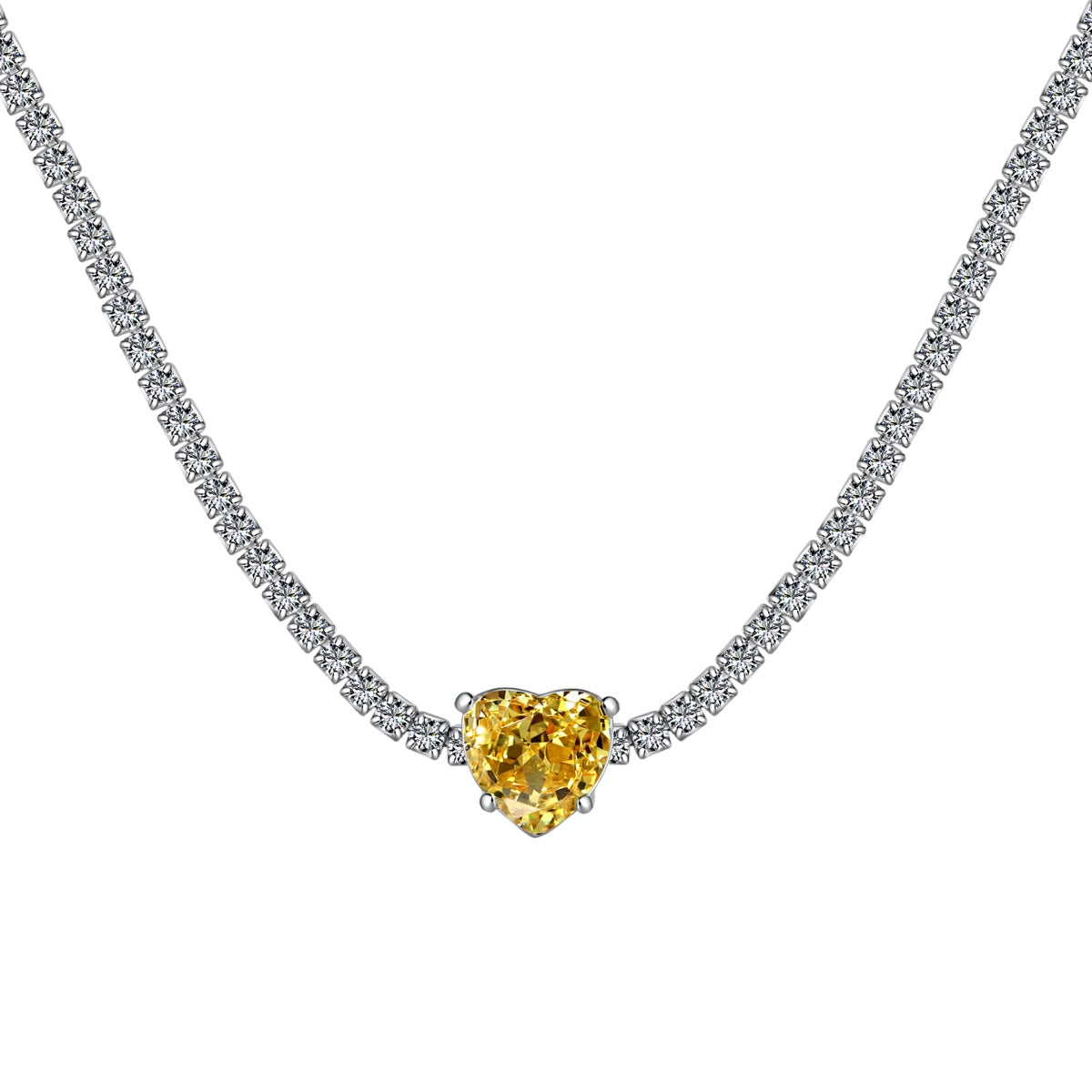 [Luxe Jewelry]2.0 Carat Sparkling Tennis Heart Cut Necklace