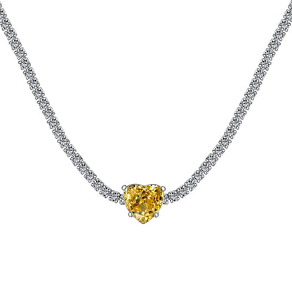 [Luxe Jewelry]2.0 Carat Sparkling Tennis Heart Cut Necklace