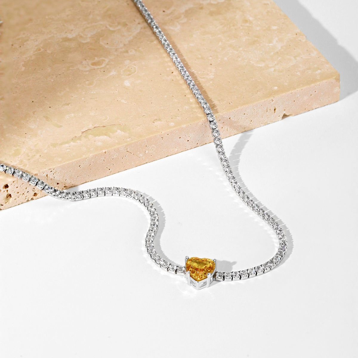 [Luxe Jewelry]2.0 Carat Sparkling Tennis Heart Cut Necklace