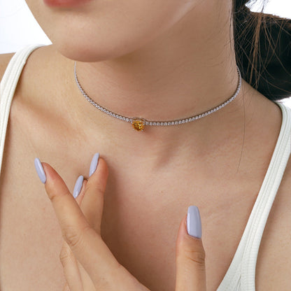 [Luxe Jewelry]2.0 Carat Sparkling Tennis Heart Cut Necklace