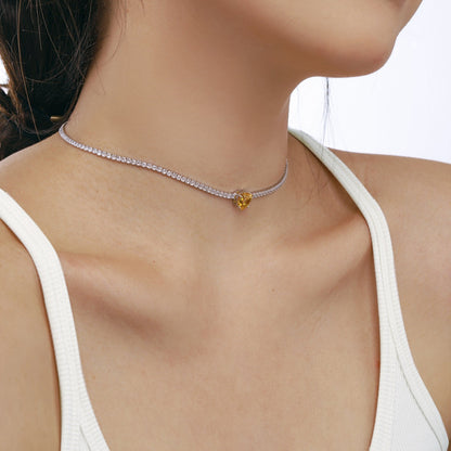 [Luxe Jewelry]2.0 Carat Sparkling Tennis Heart Cut Necklace