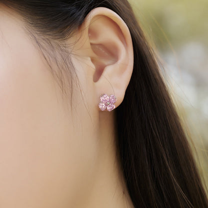 [Luxe Jewelry]Four-Leaf Clover Ball Earrings