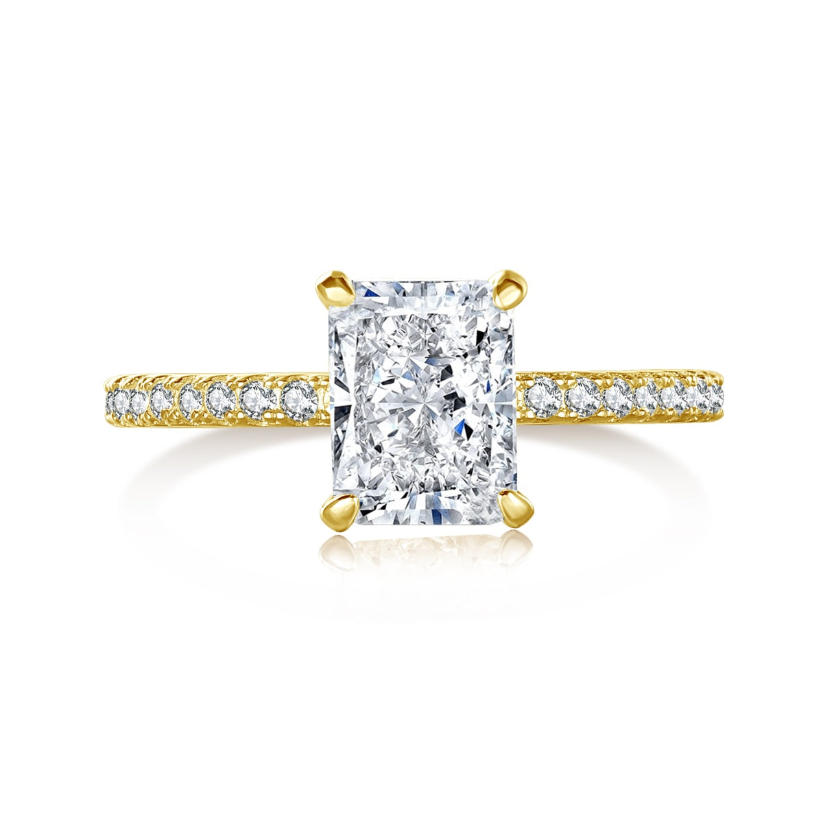 [Luxe Jewelry]2.0 Carat Dazzling Sparkling Radiant Cut Party Ring
