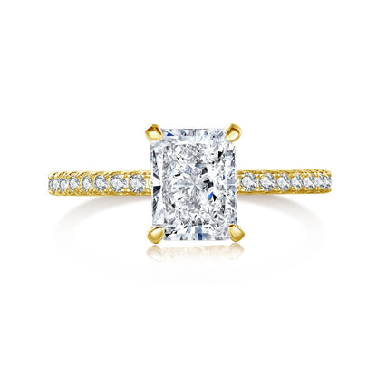 [Luxe Jewelry]2.0 Carat Dazzling Sparkling Radiant Cut Party Ring