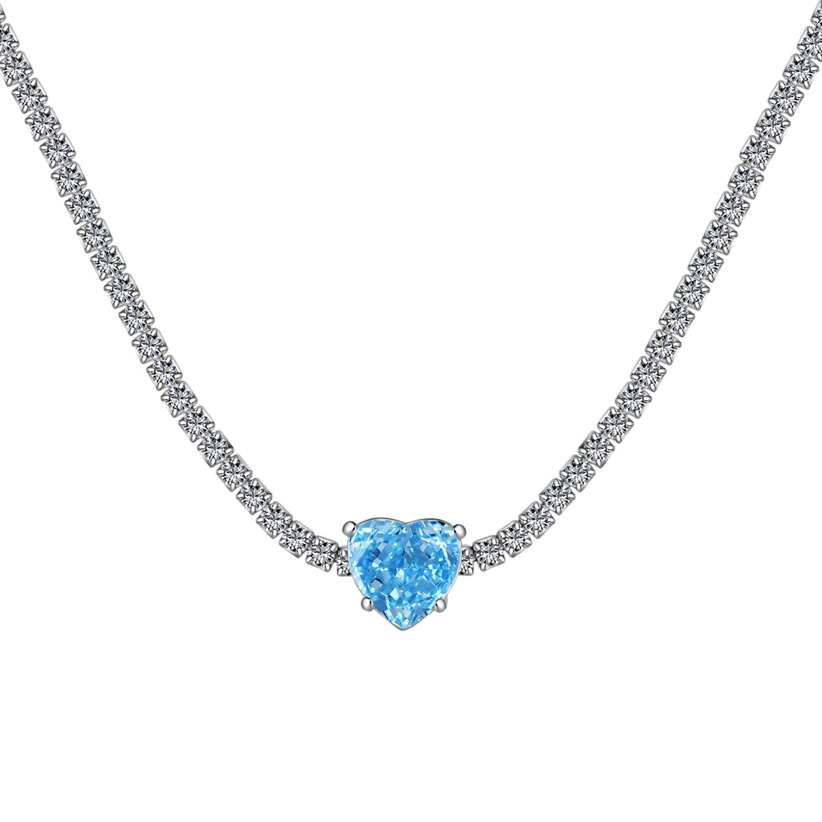 [Luxe Jewelry]2.0 Carat Sparkling Tennis Heart Cut Necklace