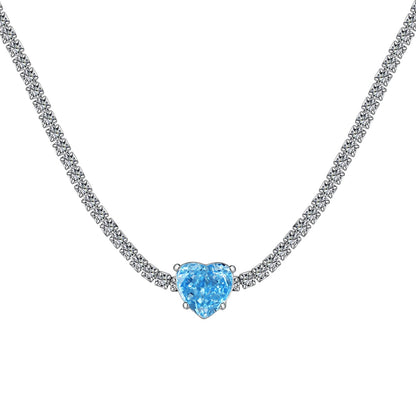[Luxe Jewelry]2.0 Carat Sparkling Tennis Heart Cut Necklace